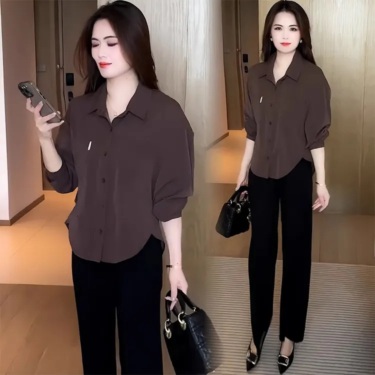 La babite 小个子时尚长袖衬衫女上衣春夏秋新款休闲百搭显瘦衬衣