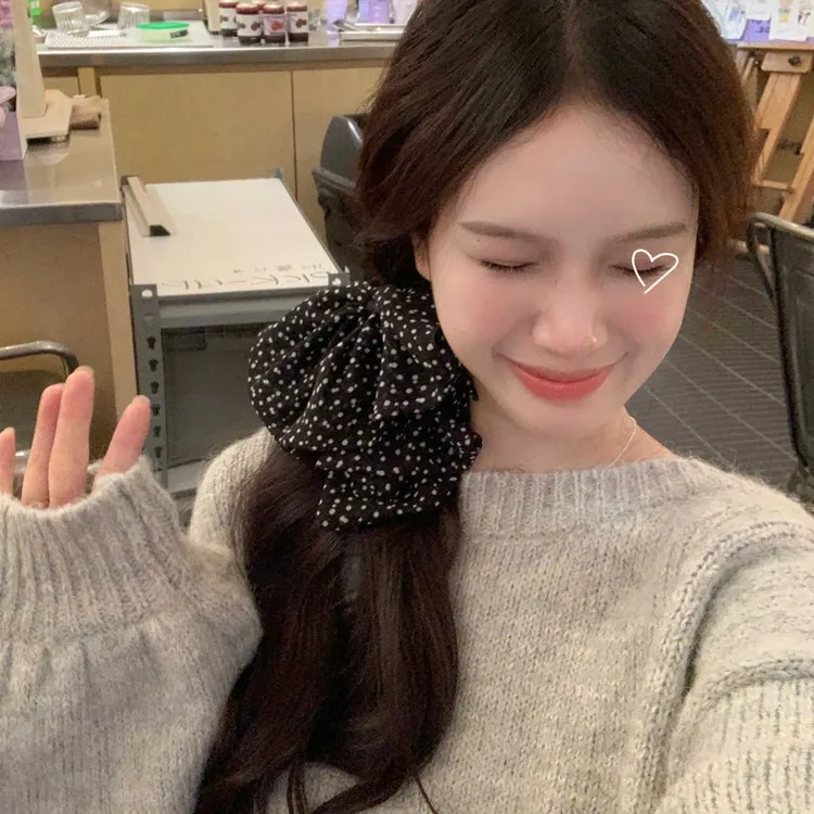 法式复古波点蝴蝶结抓夹小号鲨鱼夹半扎发夹气质百搭发饰韩系头饰