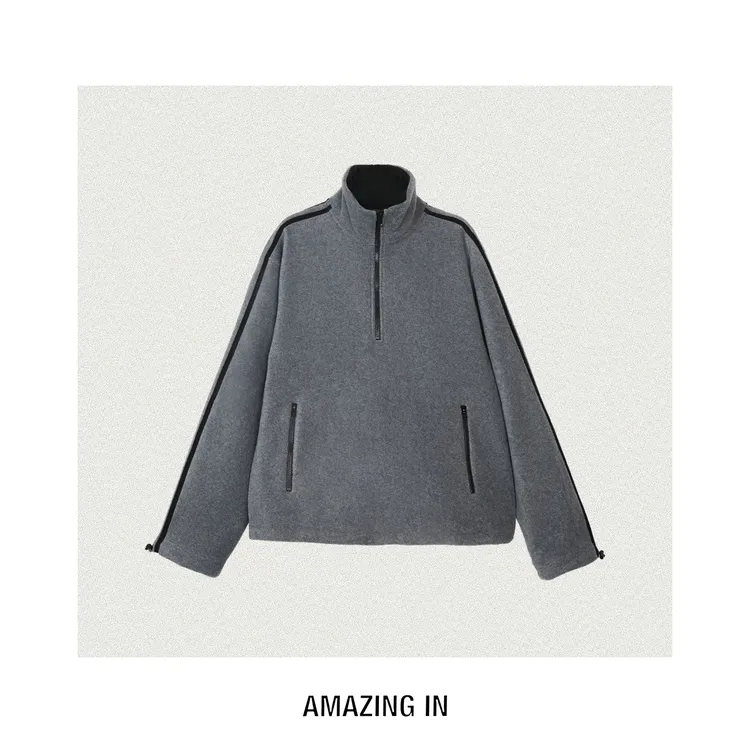 AMAZING IN | 舒适保暖 | 半拉链立领卫衣女A251208-AI5CDSTW2586