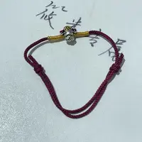 足银布艺手链 财财足银红绳手链D806 Md