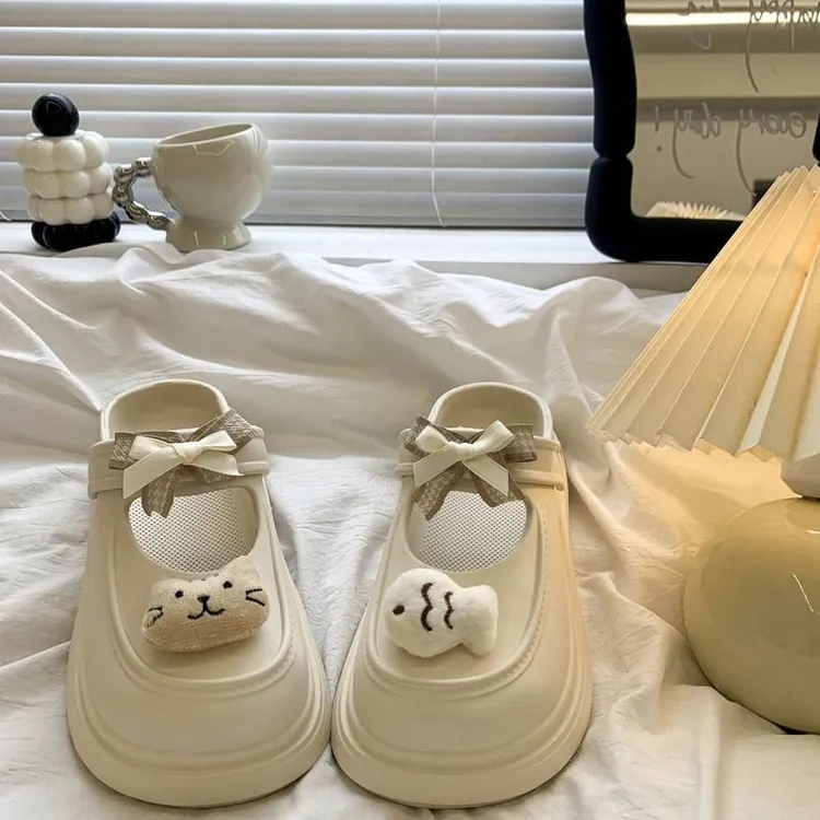 EVA厚底防滑洞洞鞋女外穿2024夏季新款踩屎感两穿增高沙滩凉拖鞋