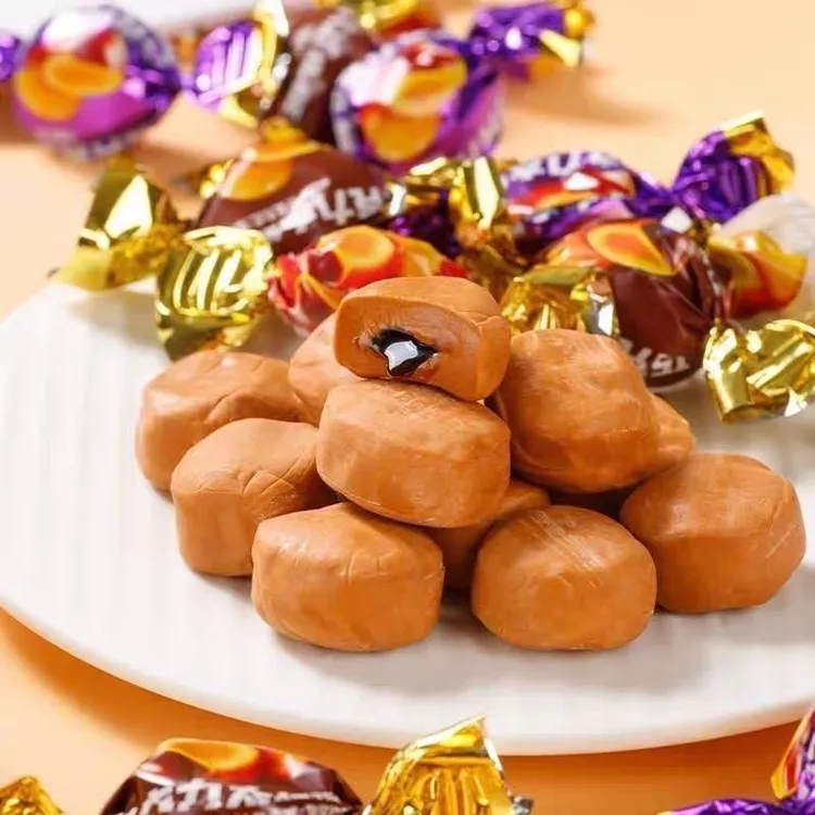 【1斤】巧克力爆浆奶糖夹心糖果喜糖结婚休闲零食奶糖太妃糖