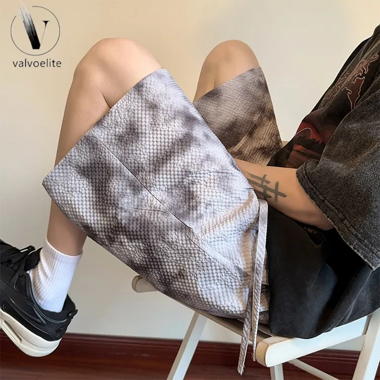VALVOELITE肌理感泡泡纱扎染短裤男士新款夏季设计感小众休闲五分