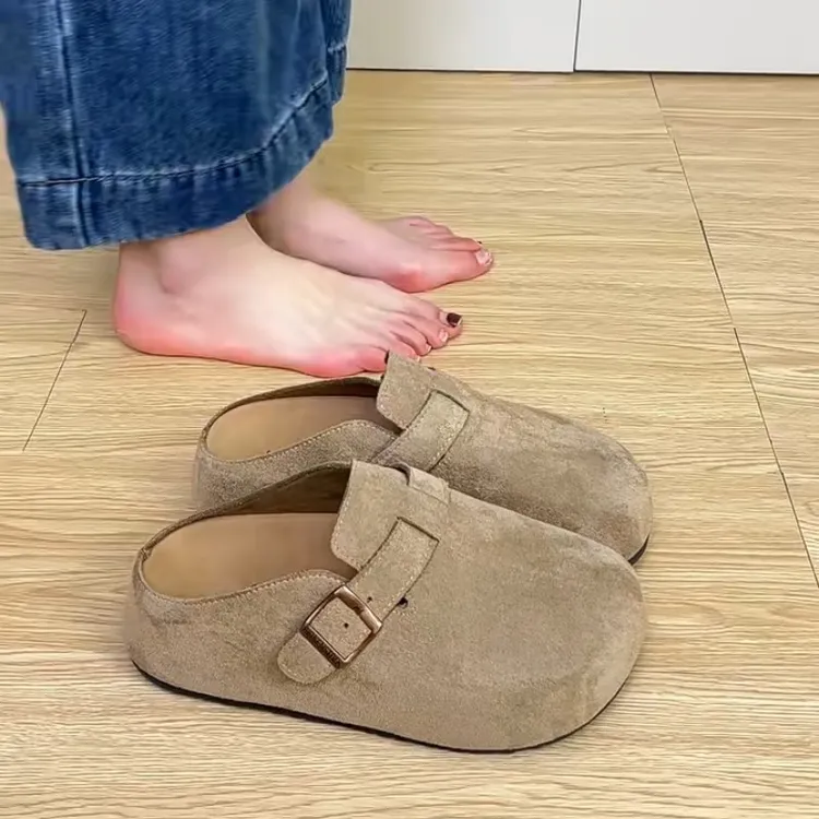 厚底勃肯鞋2025年女款秋冬勃肯拖鞋一脚蹬懒人鞋包头拖森系单鞋
