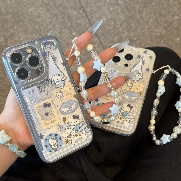 奥菲顿天使KT星星挂链适用iphone16流沙手机壳华为vivo小米15oppo