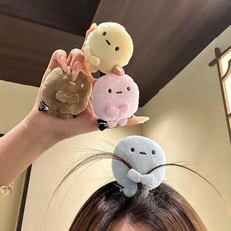 可爱发夹角落生物四色圆子玉粉圆蓝圆黄圆玩偶送好朋友假发配件LZ