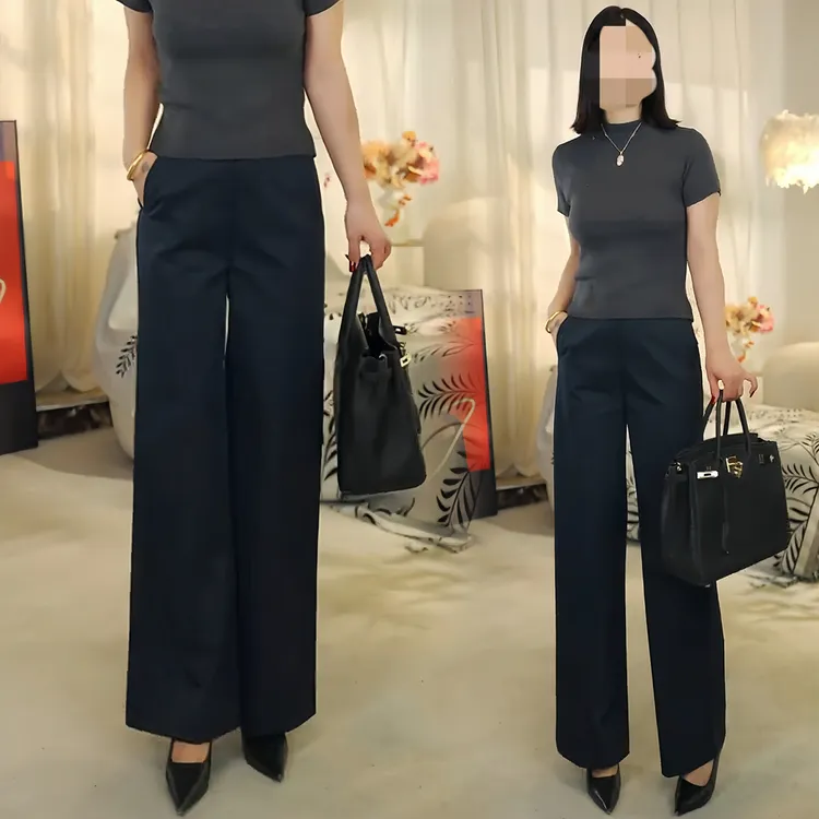 2025秋季新款高腰显瘦休闲裤女初秋A字版阔腿裤韩版修身垂感裤子