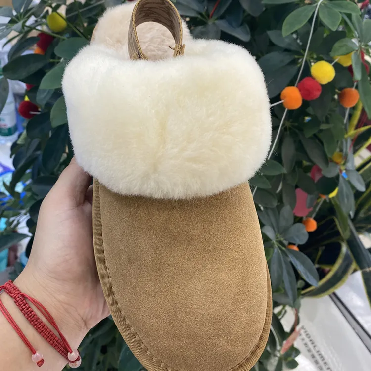 3788女士厚底加绒【带子可拆卸】雪地靴半拖