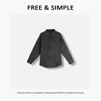 Free&Simple-‘纸片衬衣’早秋款街头潮牌风做旧洗水牛仔衬衣-80561