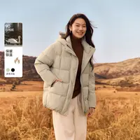 【黑标白鸭绒】纤莉秀y大码女装流光风云朵泡芙拉链羽绒服QK2803