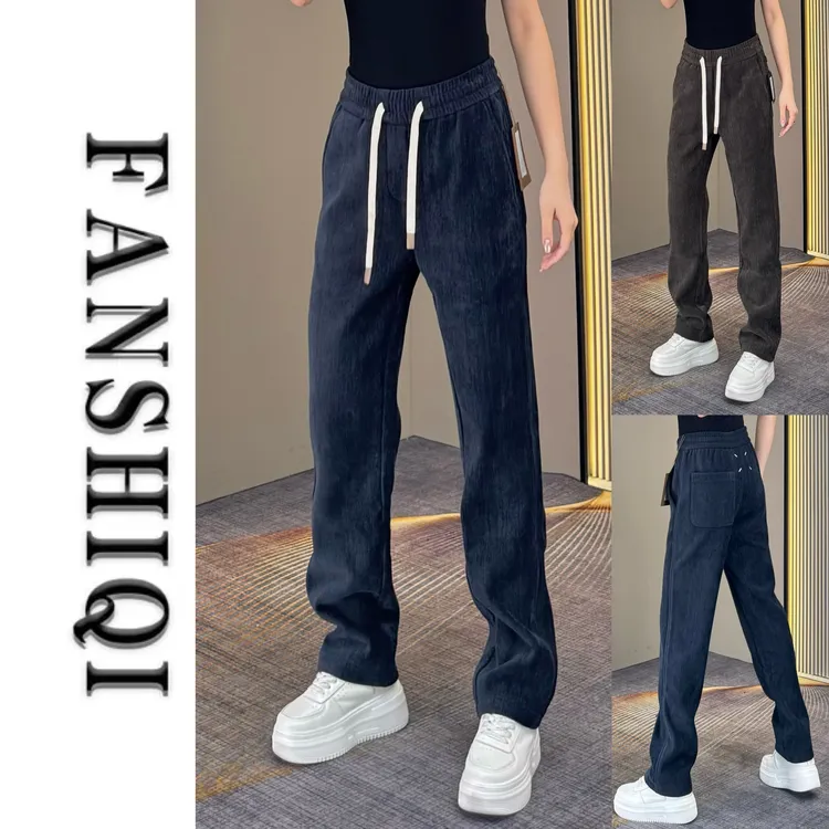 【凡仕奇】秋冬男士新款雪尼尔绒亲肤百搭加厚挺阔直筒休闲裤6081