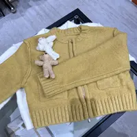 COCO AMAZING （073）纯色休闲服短款小熊公仔毛衣 W883