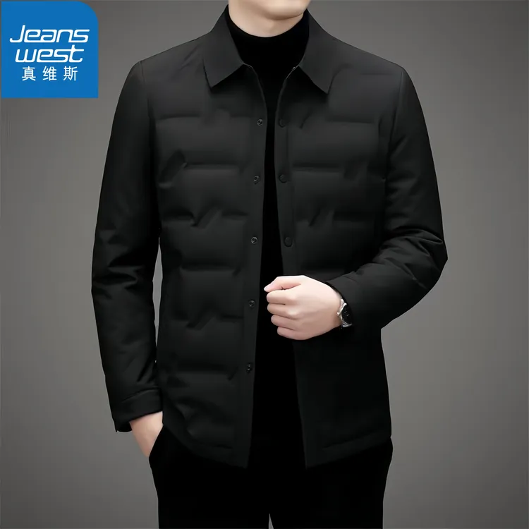 真维斯Jeanswest反季清仓羽绒服男士休闲夹克秋冬季新款修身外套