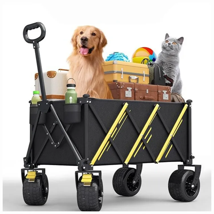 露营车户外可折叠推车超大营地野餐手推车聚拢野营拉杆小推车