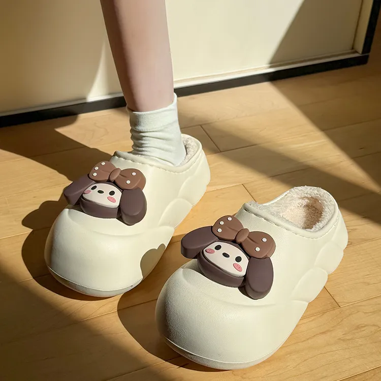 卡通棉拖鞋女eva套壳防水加绒保暖2025新款居家防滑包头拖鞋外穿