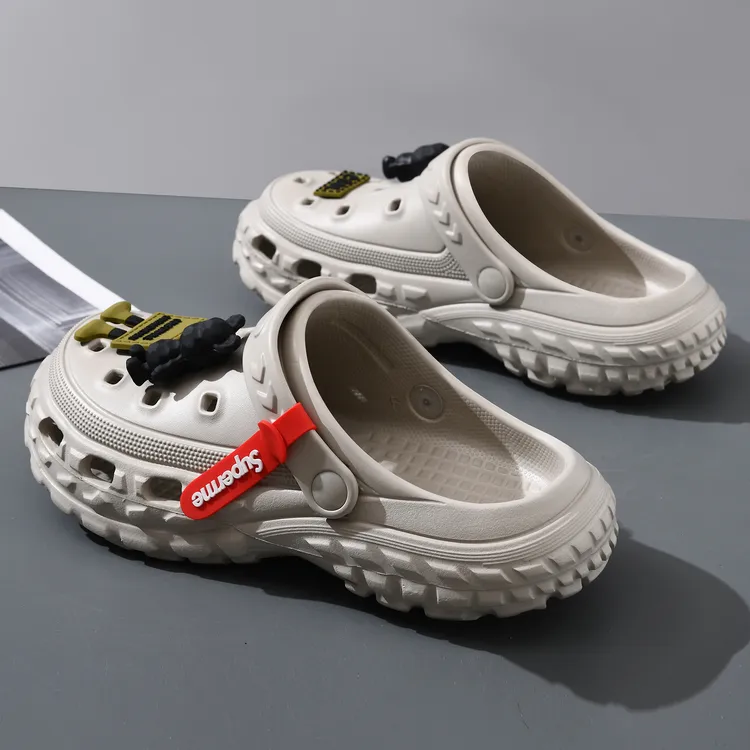 洞洞鞋男款夏季凉鞋2024新款防滑外穿厚底踩屎感包头时尚男士拖鞋