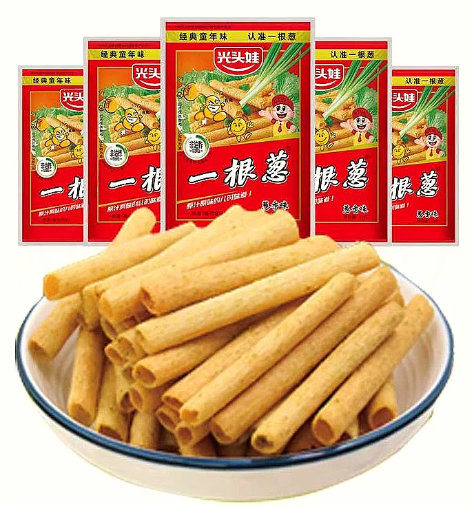 光头娃一根葱葱经典网红食品椒盐味休闲膨化整箱儿童零食大包批发