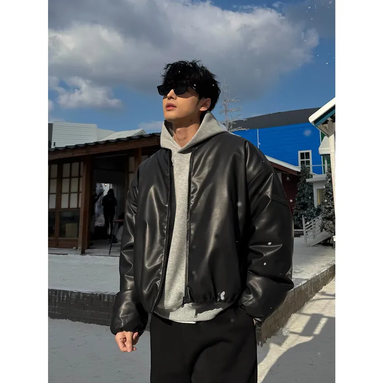 MIDASHAND 25aw bomber棉服外套男女 PU加厚百搭宽松claenfit棉衣