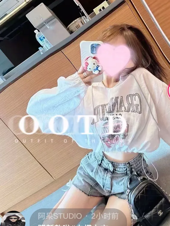 韩版连帽麻料卫衣