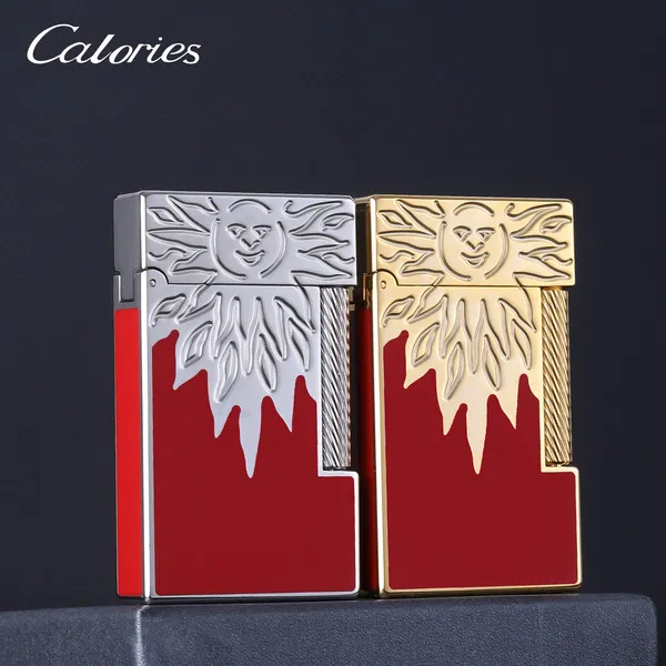 卡路正品朗声钢音打火机太阳神手工雕花创意砂轮式高端火机送礼