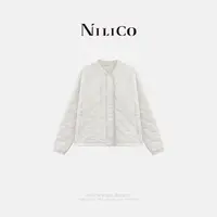 NILICO【眠云】短款运动风棒球领仿羽棉菱形绗棉棉服
