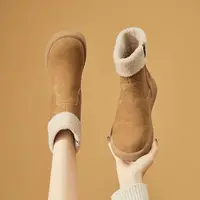 【卢大婷专属】雪地靴新款冬季圆头时尚百搭加绒加厚保暖厚底棉靴