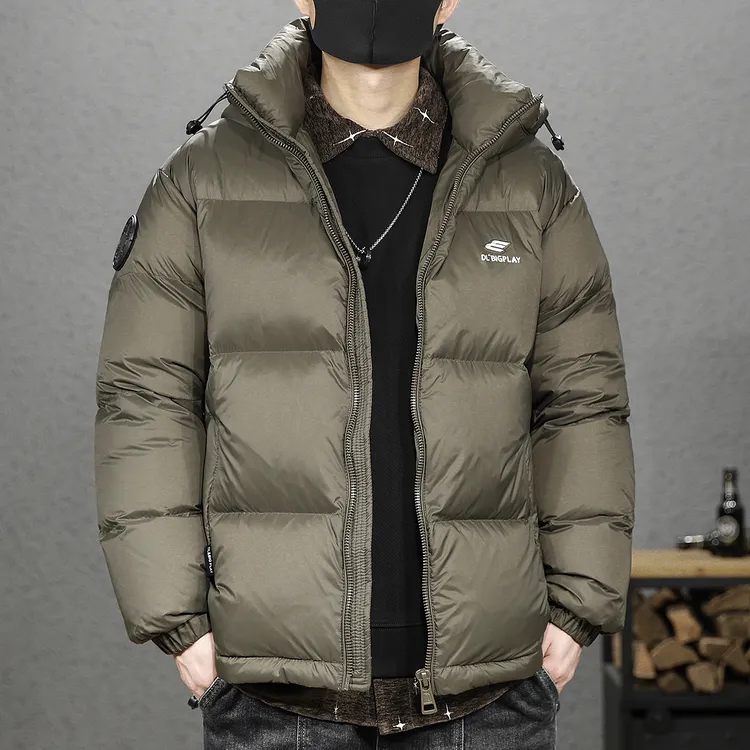 JEEP吉普高充绒90鸭绒男冬季宽松大码连帽保暖面包服防寒外套潮