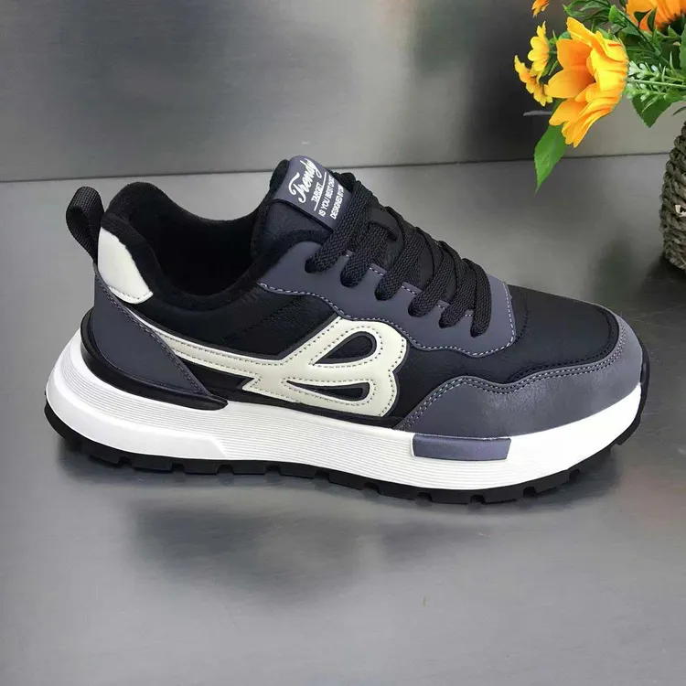 109【棉】超纤男鞋系带 保暖韩版休闲男士棉鞋运动跑步鞋一脚蹬