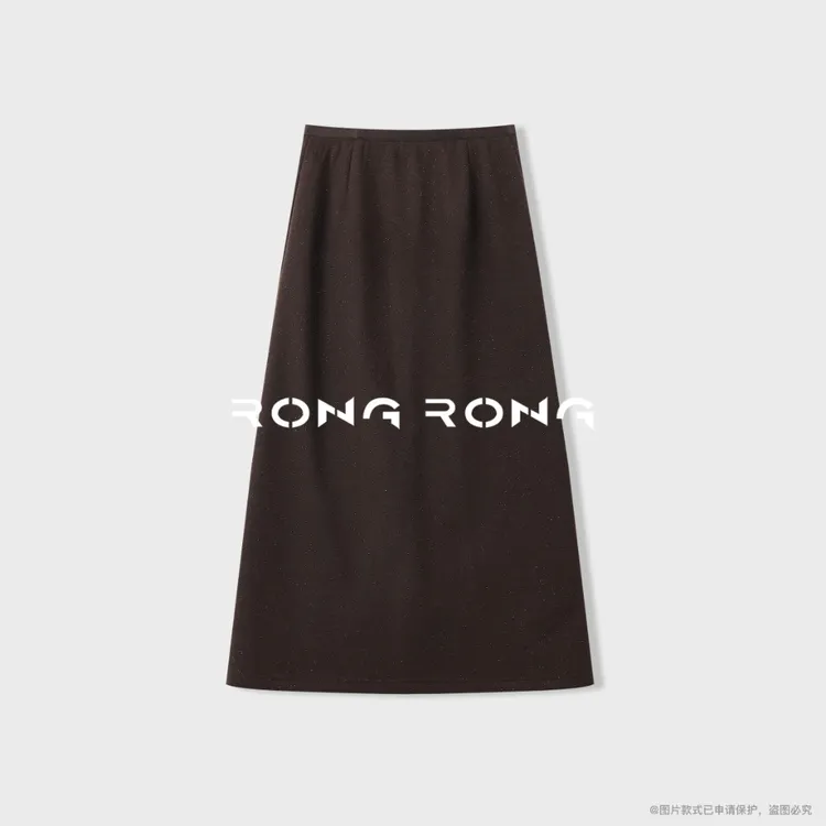 溶溶【星光渡步】RONGRONG莱塞尔羊毛混纺垂感极简风半身裙2521H605