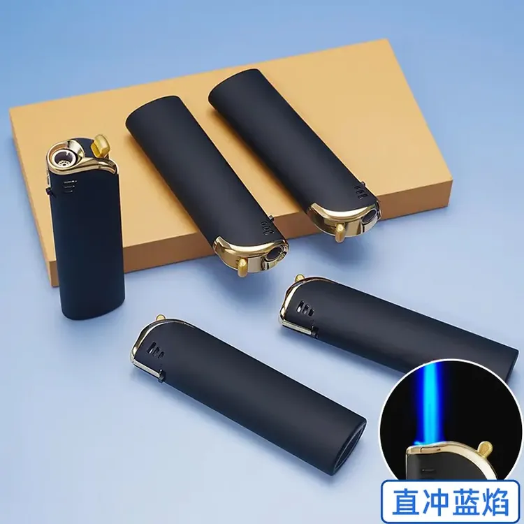 高端磨砂黑金属直冲防风打火机定制订做印字广告批发火机耐用创意