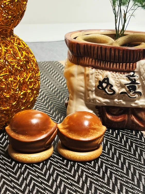 橄榄核雕-元宝龟甲大尺（一对）