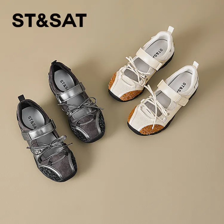 星期六浅口拼色玛丽珍鞋女士夏季舒适软底单鞋小众设计感休闲鞋