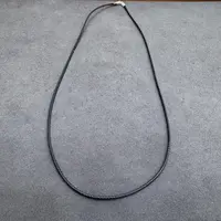 链子925银布 B216-银纸皮绳黑色百搭款45cm