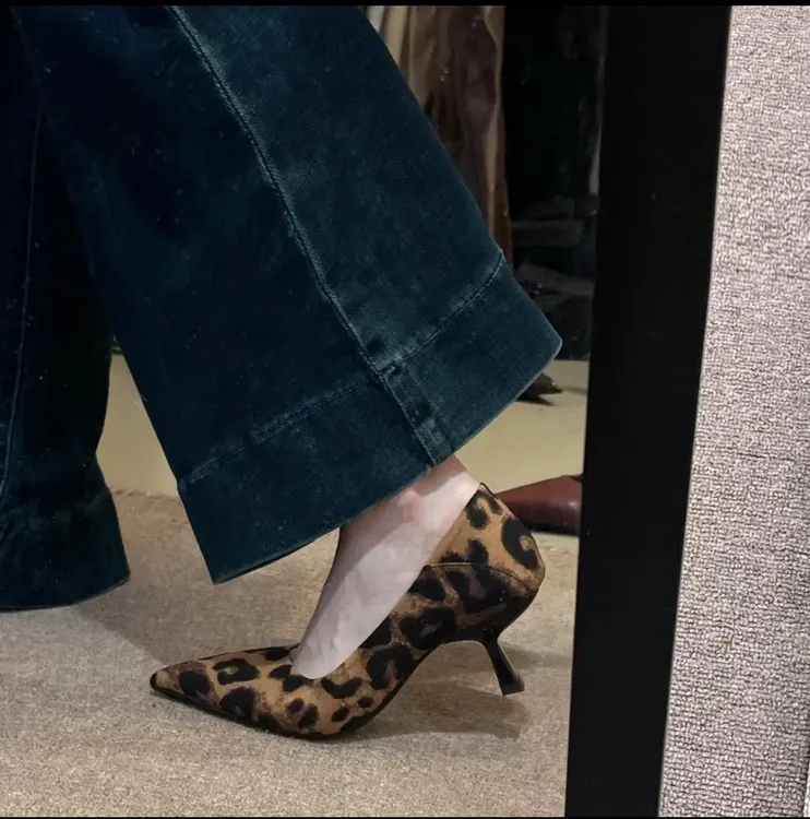 法式小众豹纹单鞋细跟女鞋2025年春秋新款气质名媛尖头浅口高跟鞋