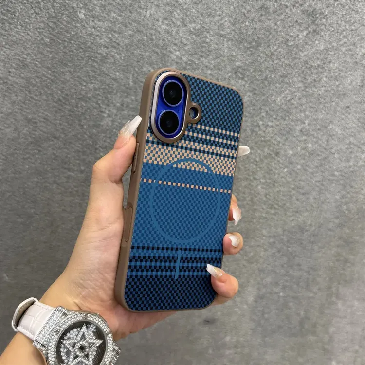 适用苹果16手机壳月升凯夫拉纹iPhone16promax磁吸15新款14防摔13