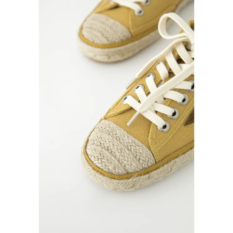 BAYBERYL老贝星星帆布鞋黄白系带圆头百搭休闲鞋9DD5E3033-6/1