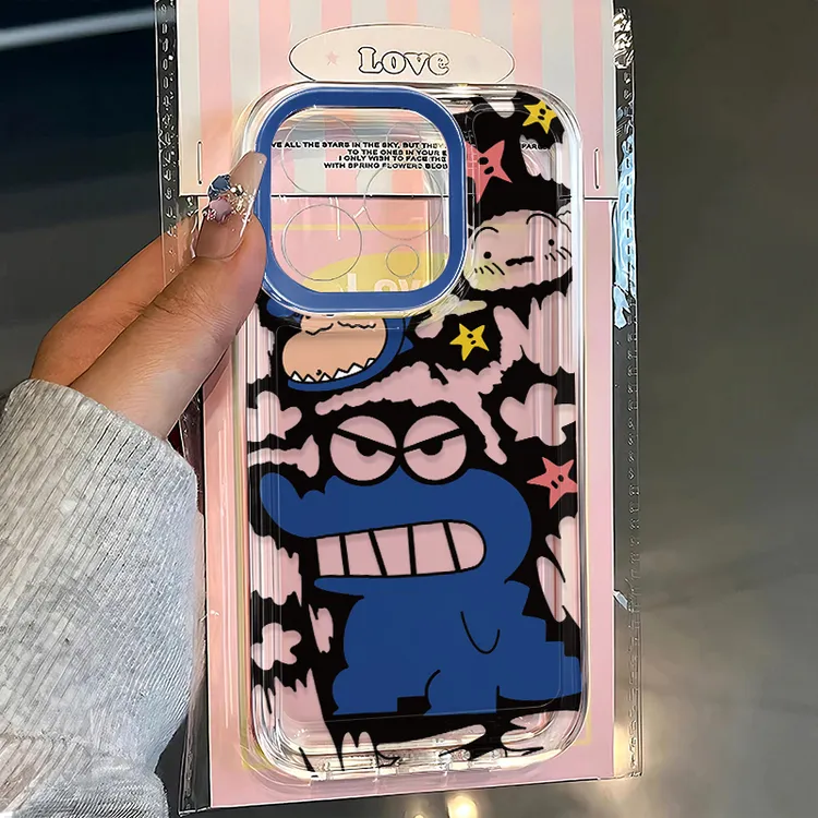 飞虎胜蓝框小新恐龙适用iPhone16/15pro手机壳华为P70vivoppo小米