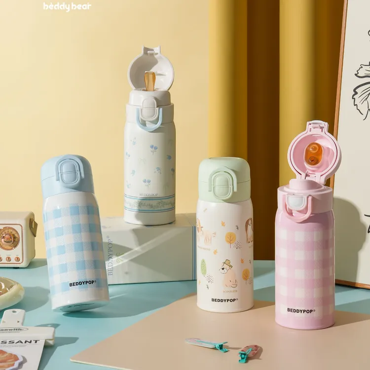 杯具熊全新系列轻暖双饮保温杯精致一盖两用学生健身工作多场景