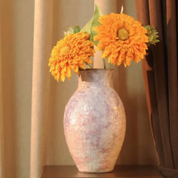 S06粉色窑变||景德镇新中式简约桌面高端陶瓷花瓶客厅装饰用品