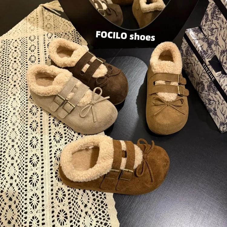 复古加绒厚底内增高雪地靴女款2025新款冬季防滑保暖加厚勃肯棉鞋