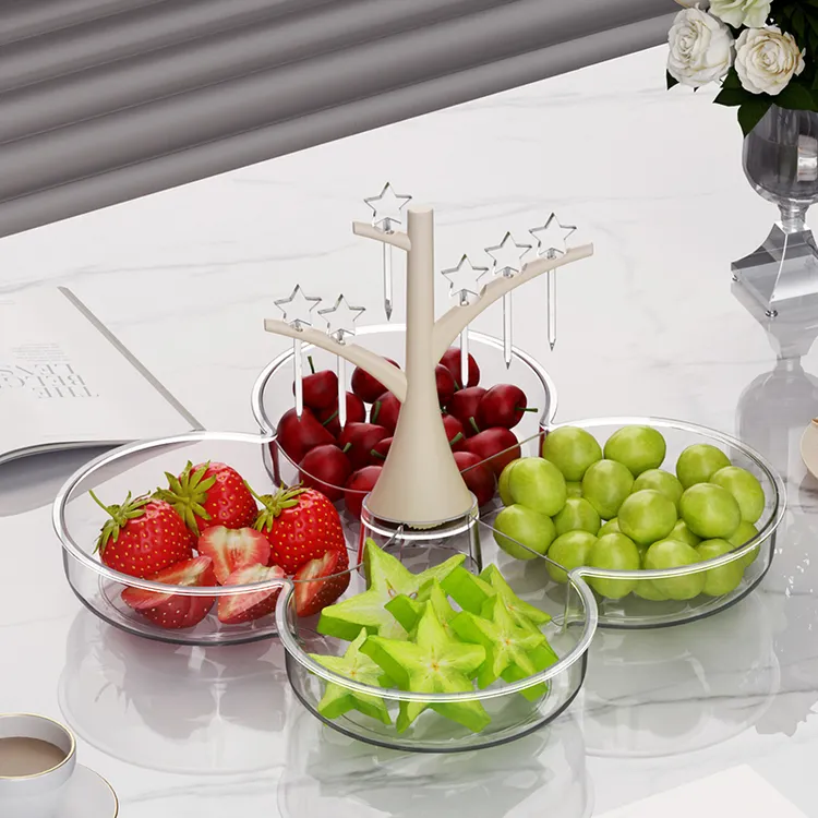 水果盘客厅家用新款高颜值茶几沥水果盘轻奢风高档糖果托盘干果盘