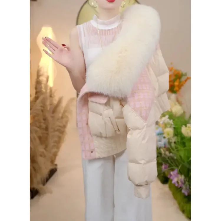 韩式潮流时尚棉衣女士款质感冬季爆款百搭高端洋气拼色棉服外套