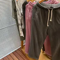 【美琪元选】极度 全棉女士重工做旧水洗 女士卫裤长裤