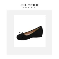 内增高鞋子法式蝴蝶结平底女鞋单鞋芭蕾舞鞋春夏新款瓢鞋软底鞋女