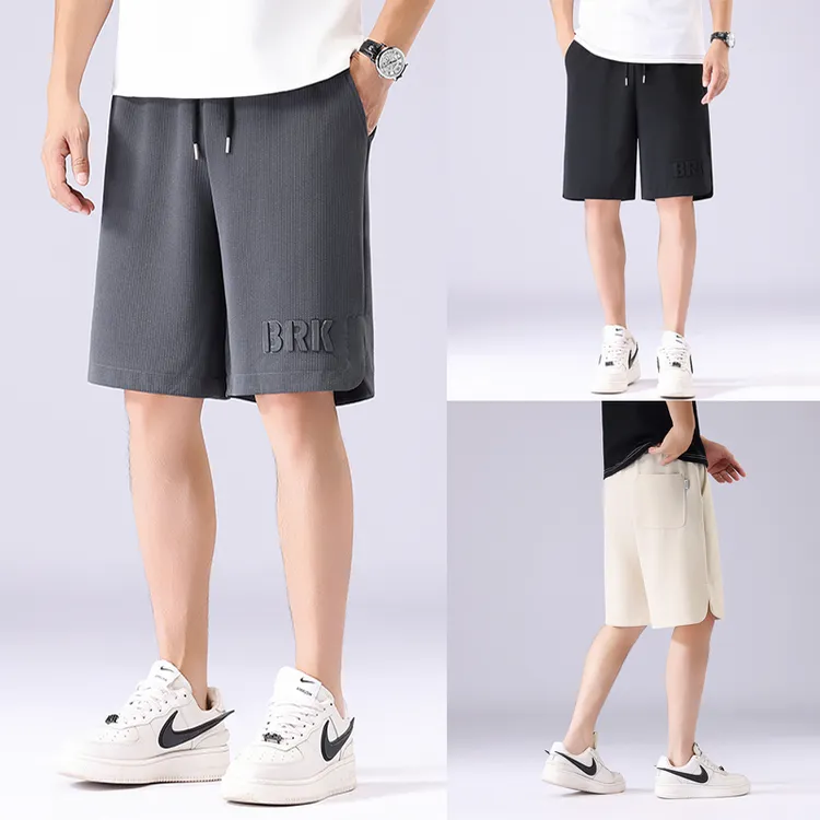 夏季休闲男士2025短裤男款夏季冰丝宽松弹力潮流五分美式运动短裤