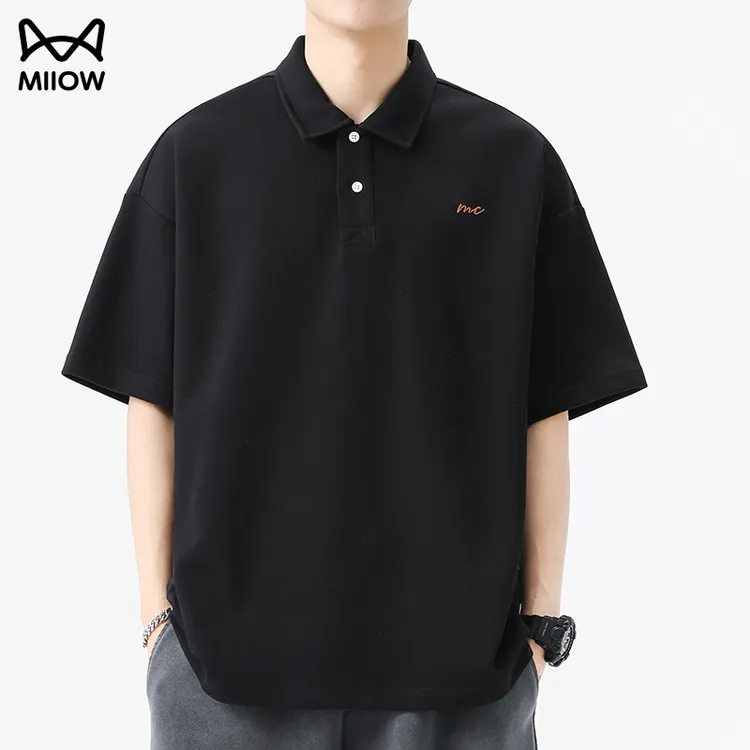 猫人高端POLO衫男美式日系潮流短袖T恤夏季2025新款宽松大码上衣