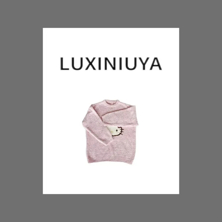 【LUXINIUYA】 冬季新款可爱卡通猫睡衣软糯居家服套装 #CX1955