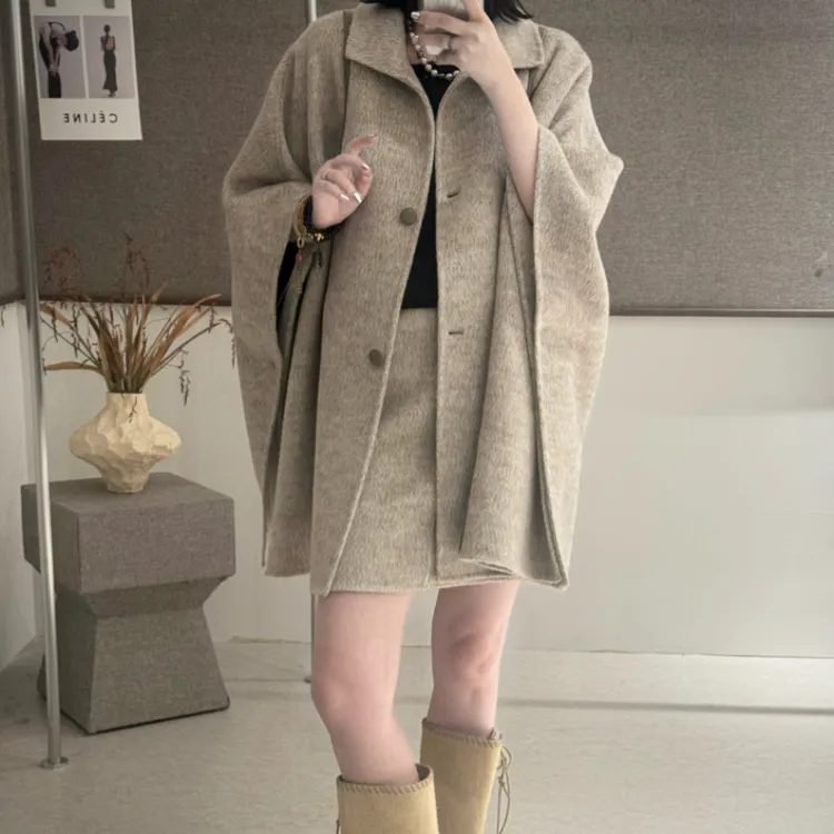 复古千金风双面斗篷大衣女高级感气质秋冬外套