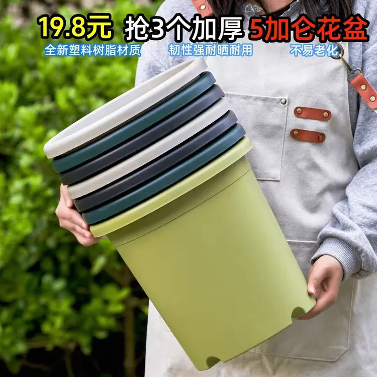【新款升级四代】5加仑花盆加厚耐用控根透气适合月季绣球花卉种植