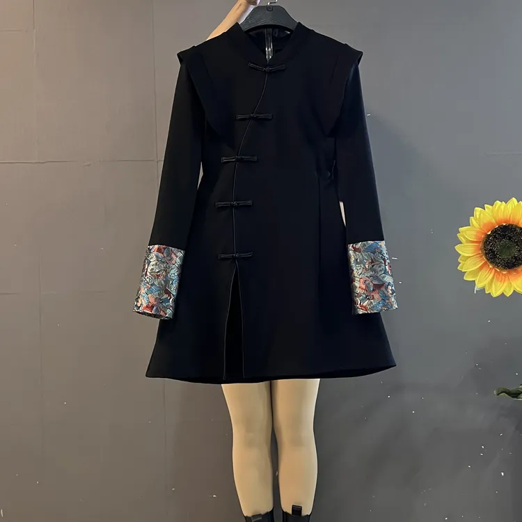 新中式时尚复古中国风盘复古扣设计感显瘦开叉上衣